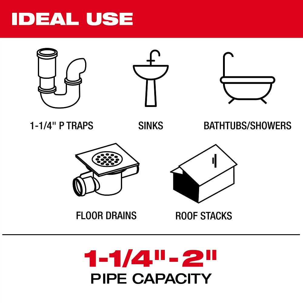 Milwaukee 48-53-3037 Grease Penetrating Head for 1/4" Chain Snake Cable - 3