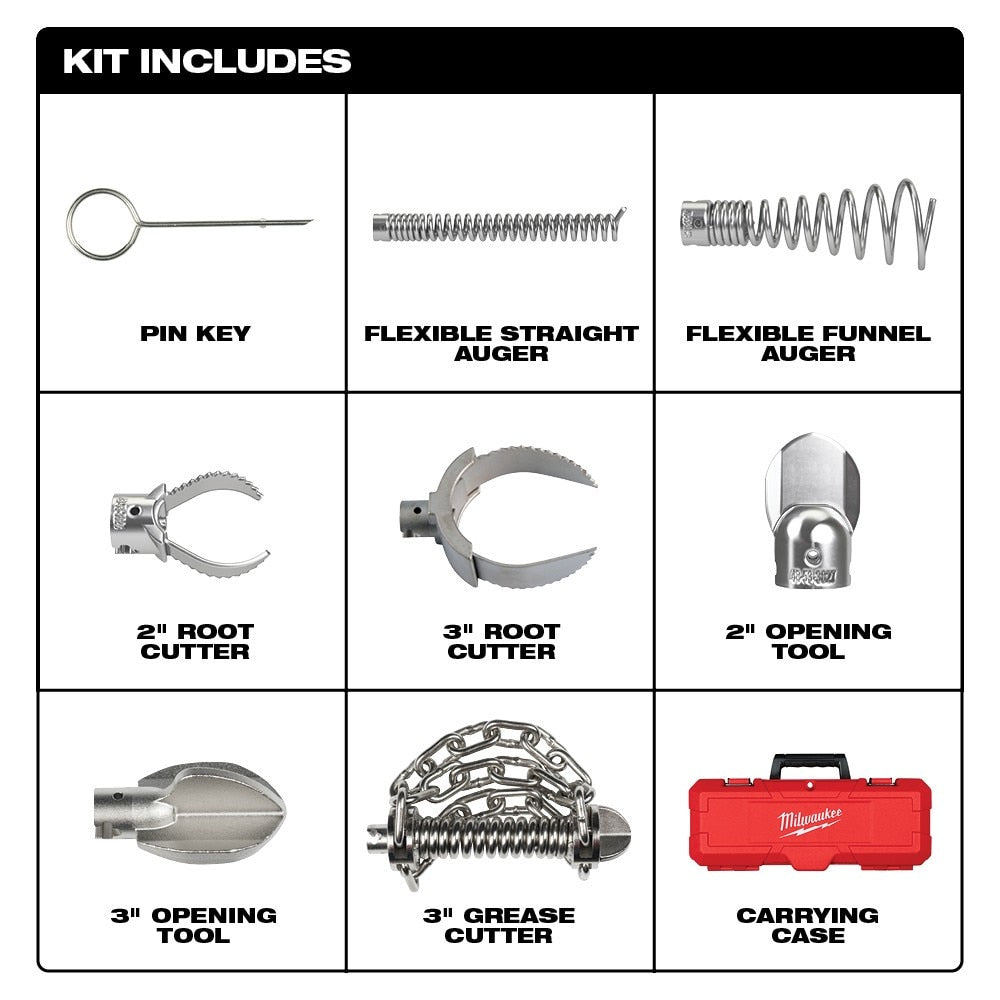 Milwaukee 48-53-3839 2" - 4" Head Attachment Kit For 7/8" Sectional Cable - 3