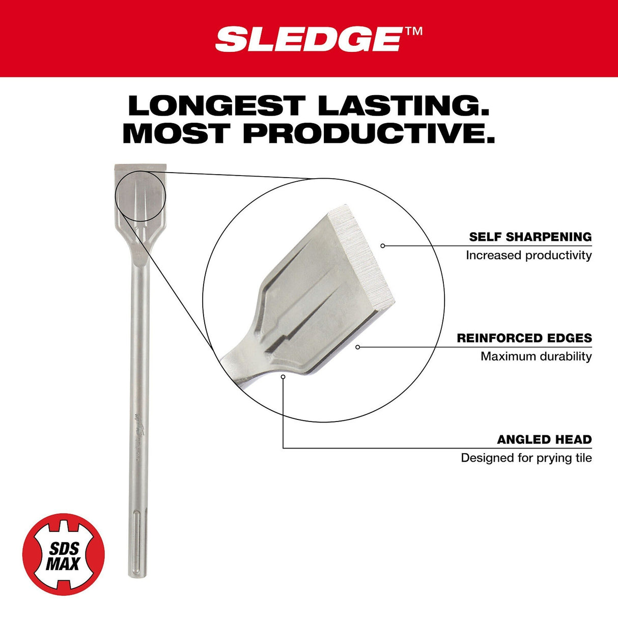 Milwaukee 48-62-4084 SDSMAX 2" x 15" Scaling Chisel - 3