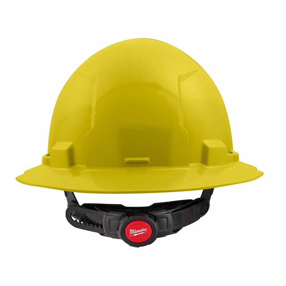 Milwaukee 48-73-1123 Yellow Full Brim Hard Hat with 6PT Ratcheting Suspension – Type 1 Class E - 2