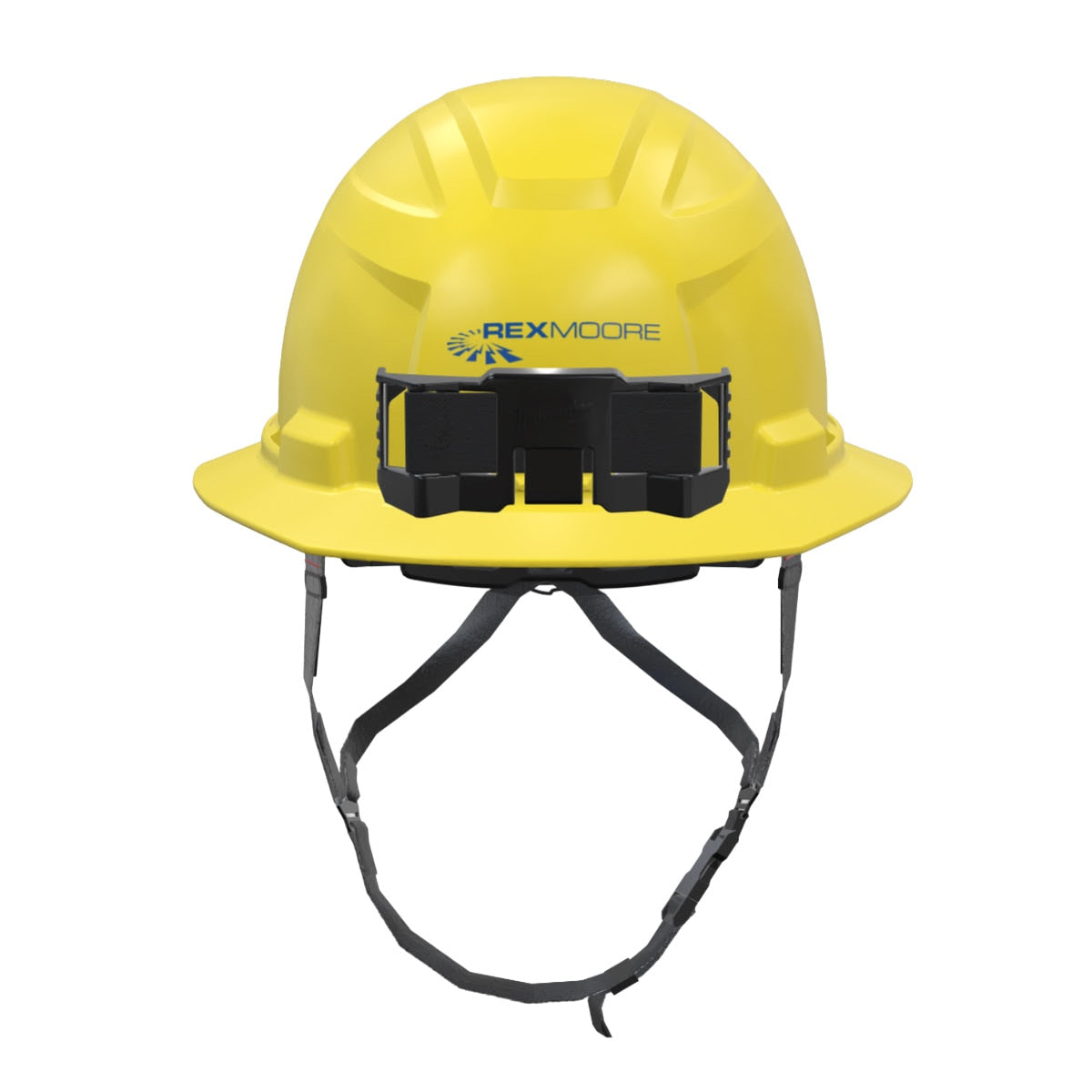 Milwaukee 48-73-1653C-CDHP0002-DNOVZY04LR BOLT Yellow Full Brim Safety Helmet w/ Rex Moore Logo – Type 2, Class E - Customization ID: CDHP0002 - Config ID: DNOVZY04LR