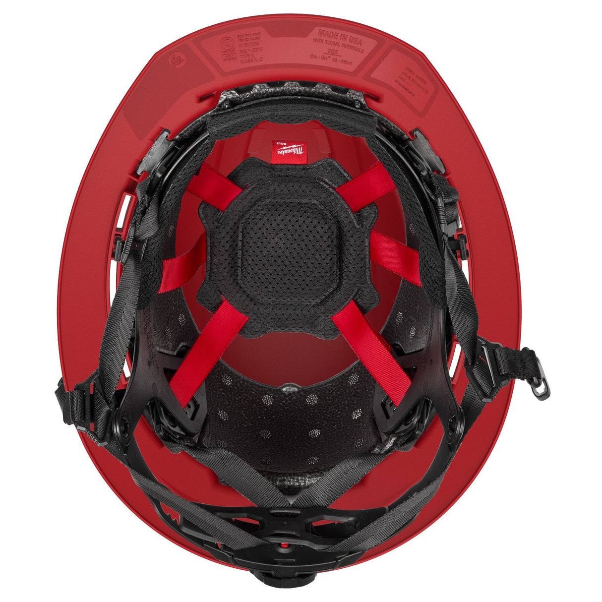 Milwaukee 48-73-1658 BOLT Red Full Brim Vented Safety Helmet – Type 2, Class C - 2