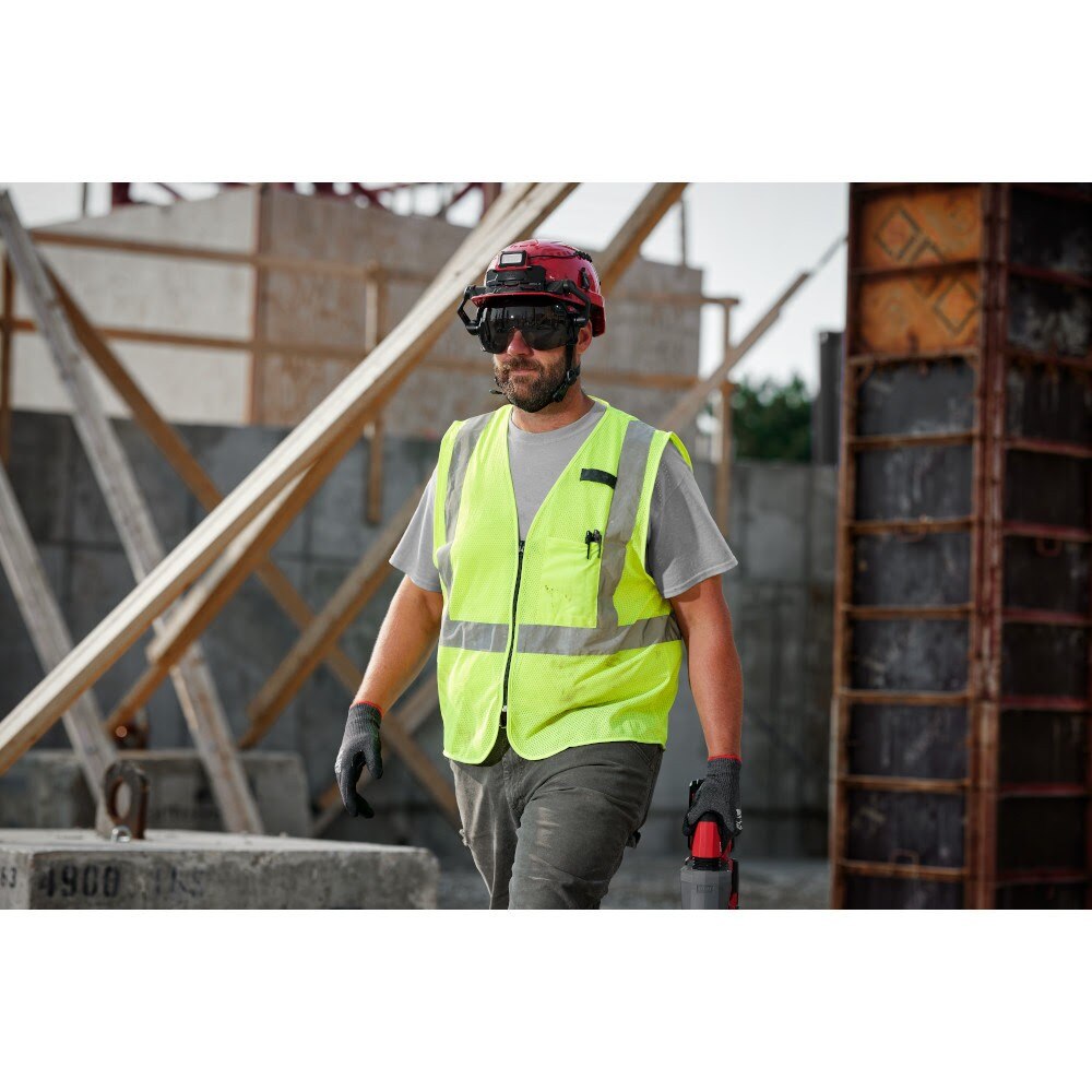 Milwaukee 48-73-2254 Class 2 High Visibility Yellow Mesh One Pocket Safety Vest - 4X/5X (CSA) - 6