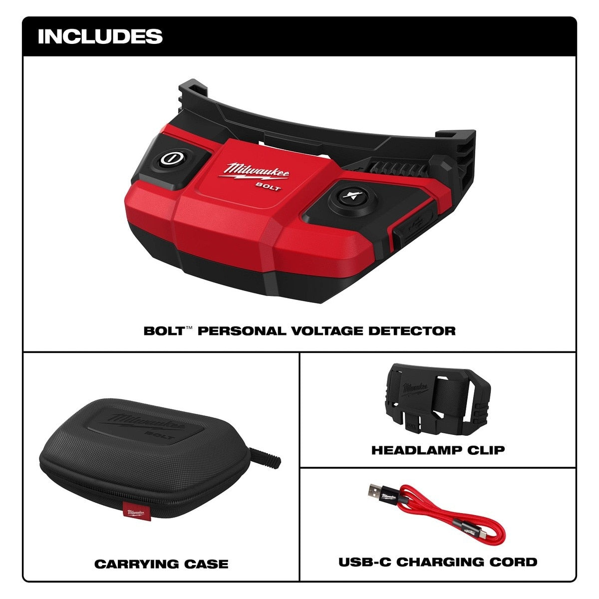 Milwaukee 48-73-2895 BOLT Personal Voltage Detector with USB-C Rechargeable Power and IP67 Rating - 7