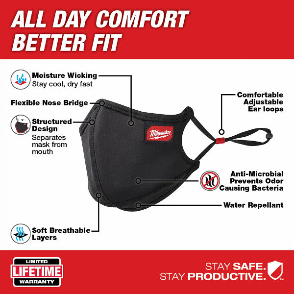Milwaukee 48-73-4235 3pk 3-layer Performance Face Mask – S/M - 2