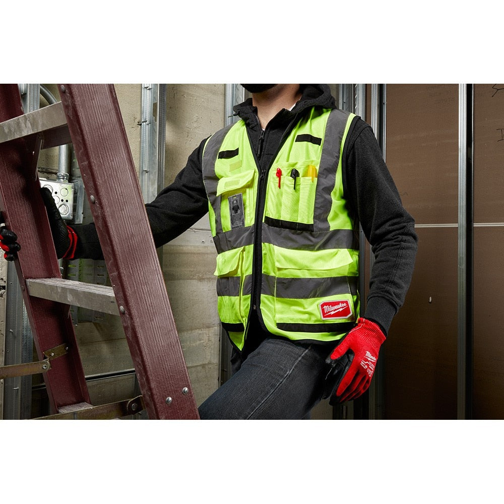 Milwaukee 48-73-5042 High Visibility Yellow Performance Safety Vest - L/XL - 6