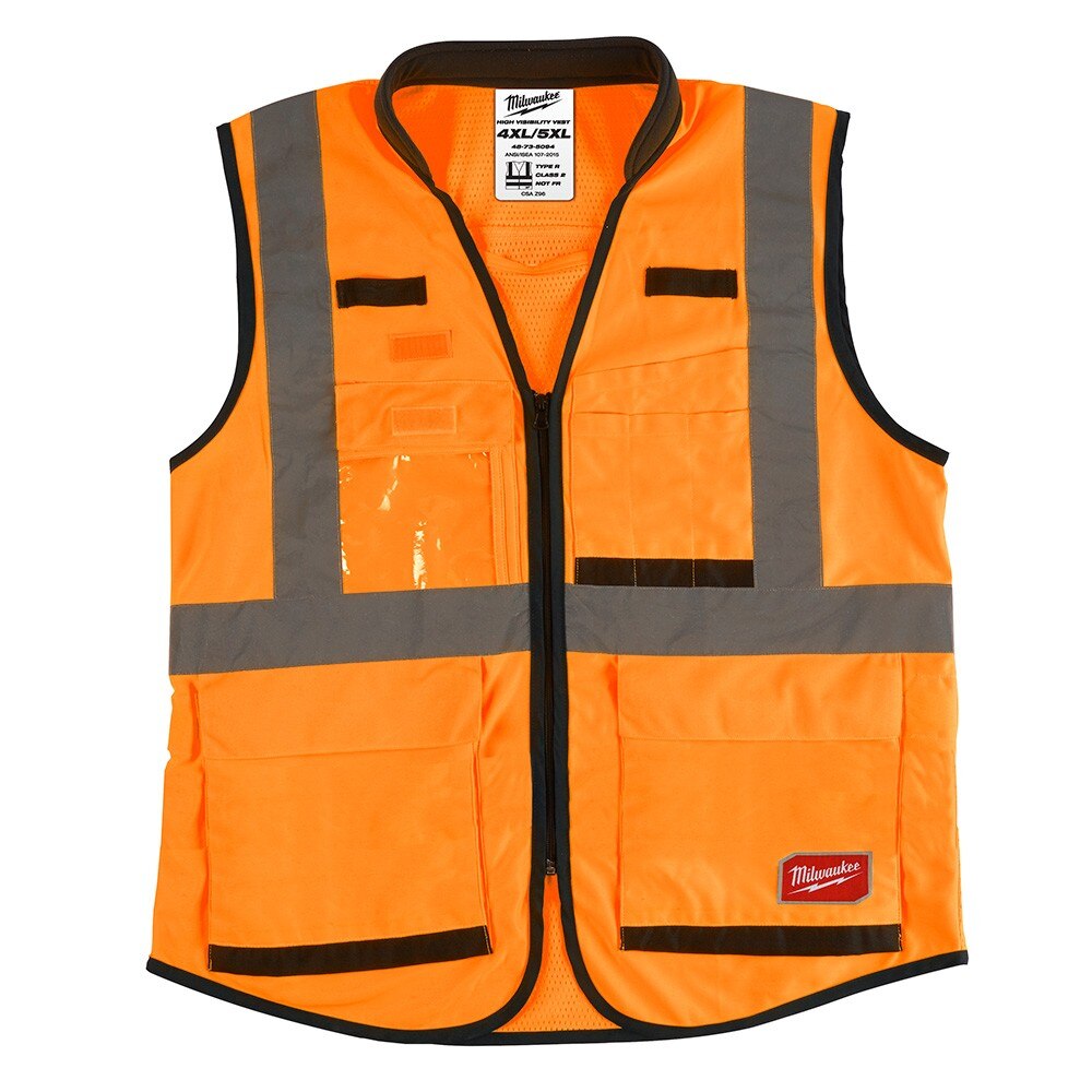 Milwaukee 48-73-5094 High Visibility Orange Performance Safety Vest - 4X/5X (CSA)