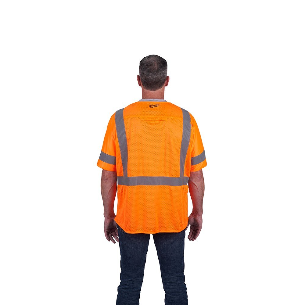 Milwaukee 48-73-5146 Class 3 High Visibility Orange Safety Vest - L/XL - 4