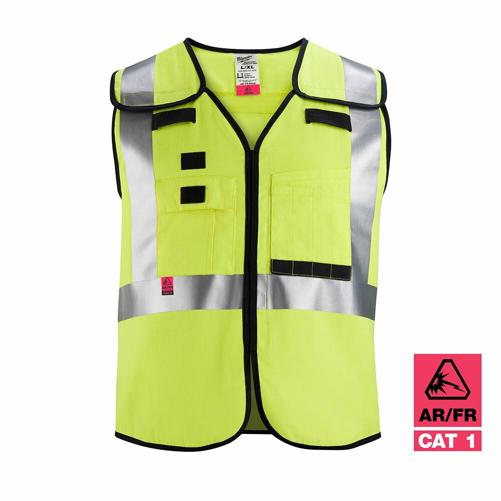 Milwaukee 48-73-5314 AR/FR Cat. 1 Class 2 Breakaway High Visibility Yellow Safety Vest - 4XL/5XL - 3