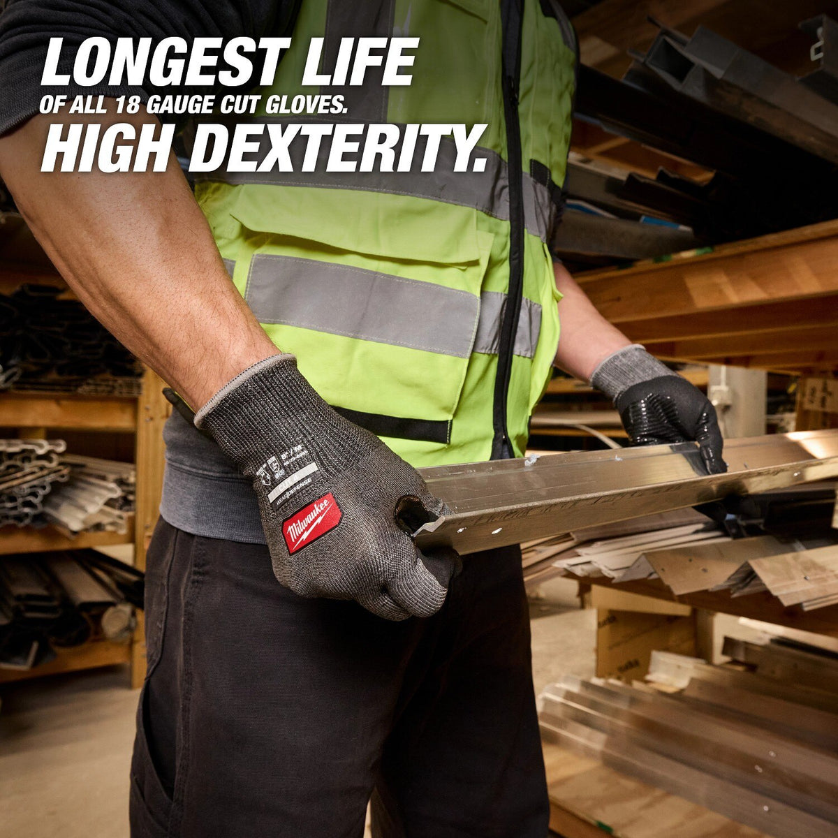 Milwaukee 48-73-6942E Cut Level 4 High Dexterity Nitrile Dipped Gloves w/ WEAR-DEFENSE Protection- Large - 3