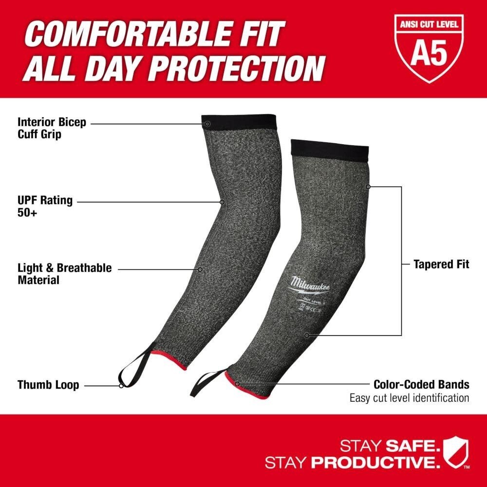 Milwaukee 48-73-9050B 16" Cut Level 5 Protective Sleeves - 12PK - 3