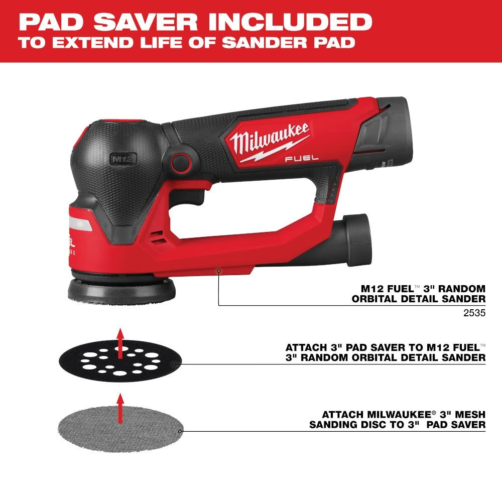 Milwaukee 48-80-6406 3" Assorted 80, 120, 180 Grit Mesh Sanding Discs with POWERGRID Tear Resistant Mesh - 36 pk + 3 Pad Savers - 8