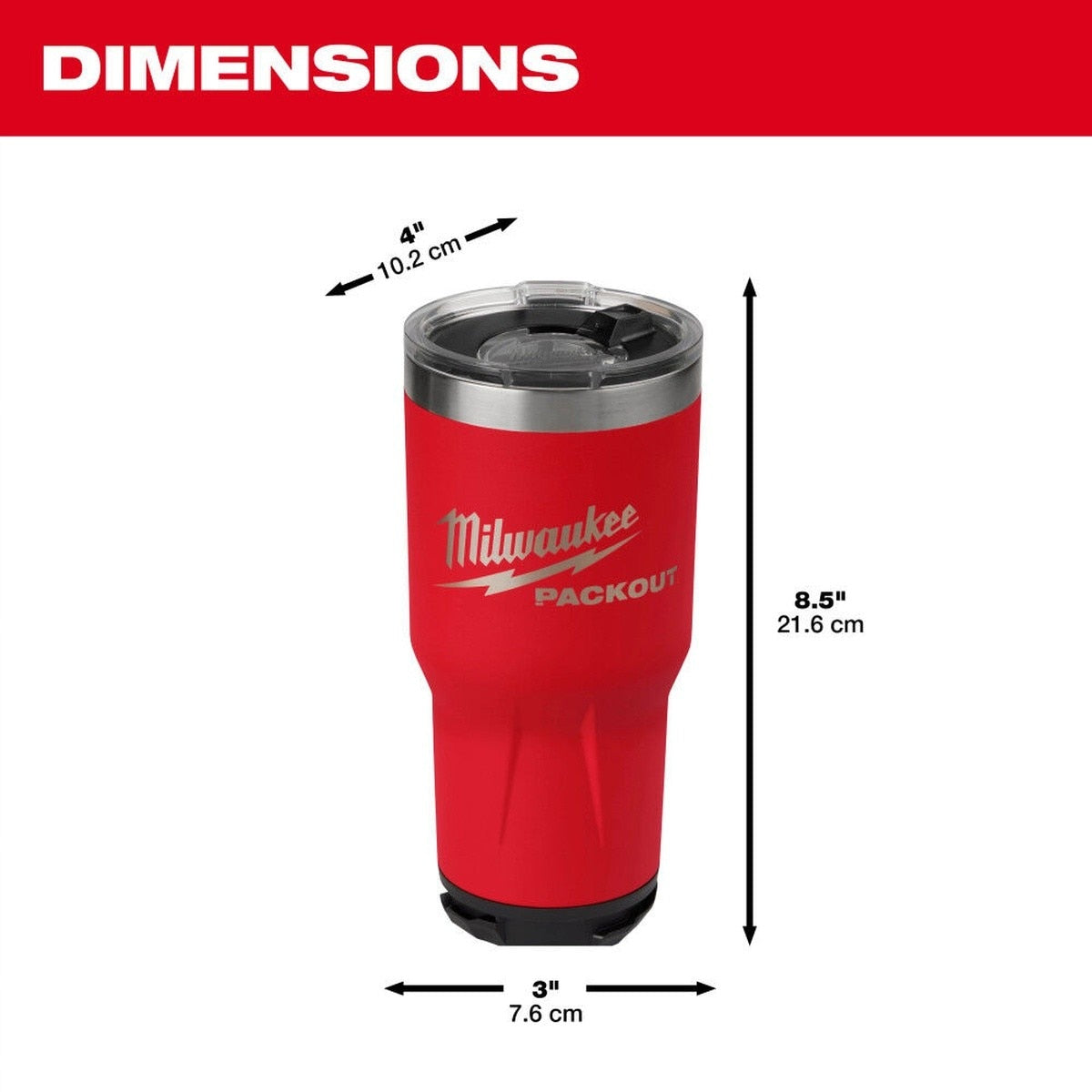 Milwaukee 48-82-8393R PACKOUT 30oz Tumbler Red - 2