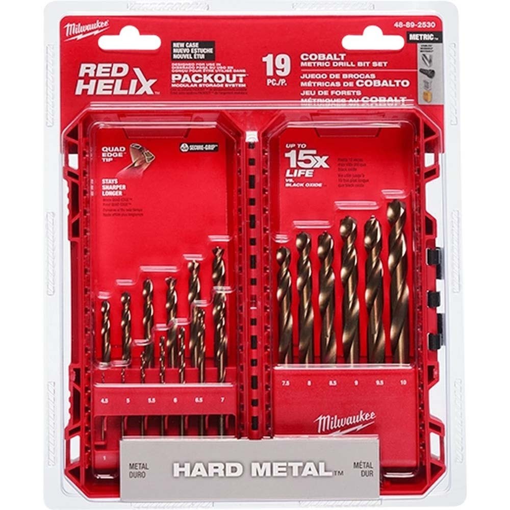 Milwaukee 48-89-2530 RED HELIX Cobalt Metric Drill Bit Set - 19 Piece for Hard Metal Applications - 2