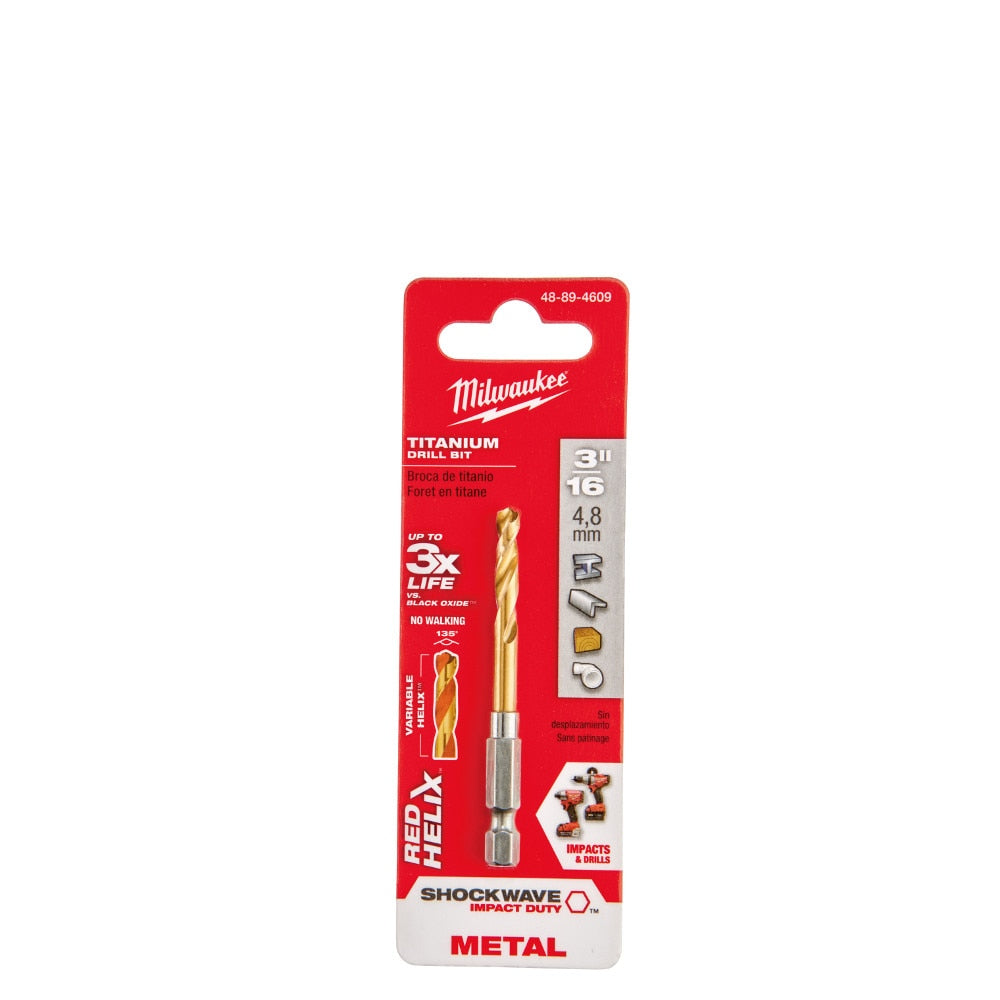 Milwaukee 48-89-4609 3/16" Titanium Shockwave Drill Bit - 2