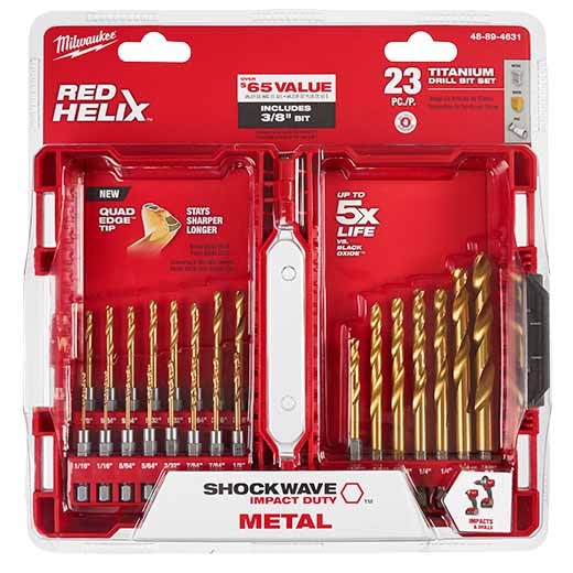Milwaukee 48-89-4631 23 Piece TiN Shockwave Drill Bit Kit - 2