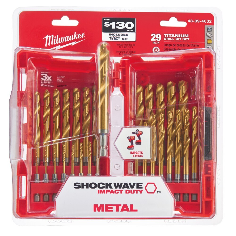 Milwaukee 48-89-4632 29 Piece TiN Shockwave Drill Bit Kit