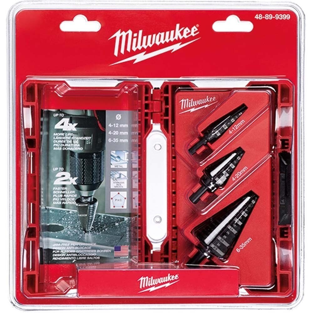 Milwaukee 48-89-9399 Step Drill Bit Set Metric 3 Piece - High Performance Drill Bits - 2