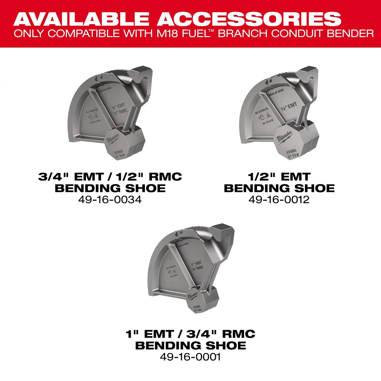 Milwaukee 49-16-0001 1” EMT / 3/4” RMC Conduit Bending Shoe - 4
