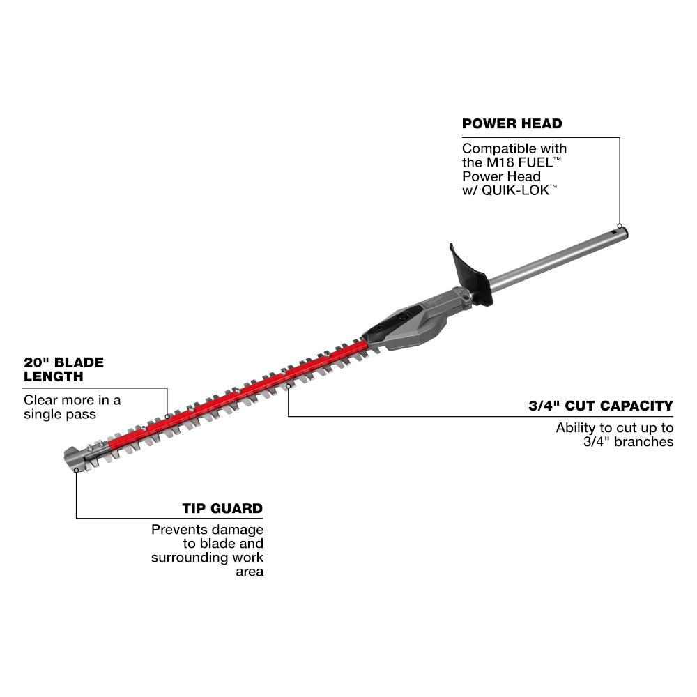 Milwaukee 49-16-2796 M18 FUEL QUIK-LOK Hedge Trimmer Attachment - 4