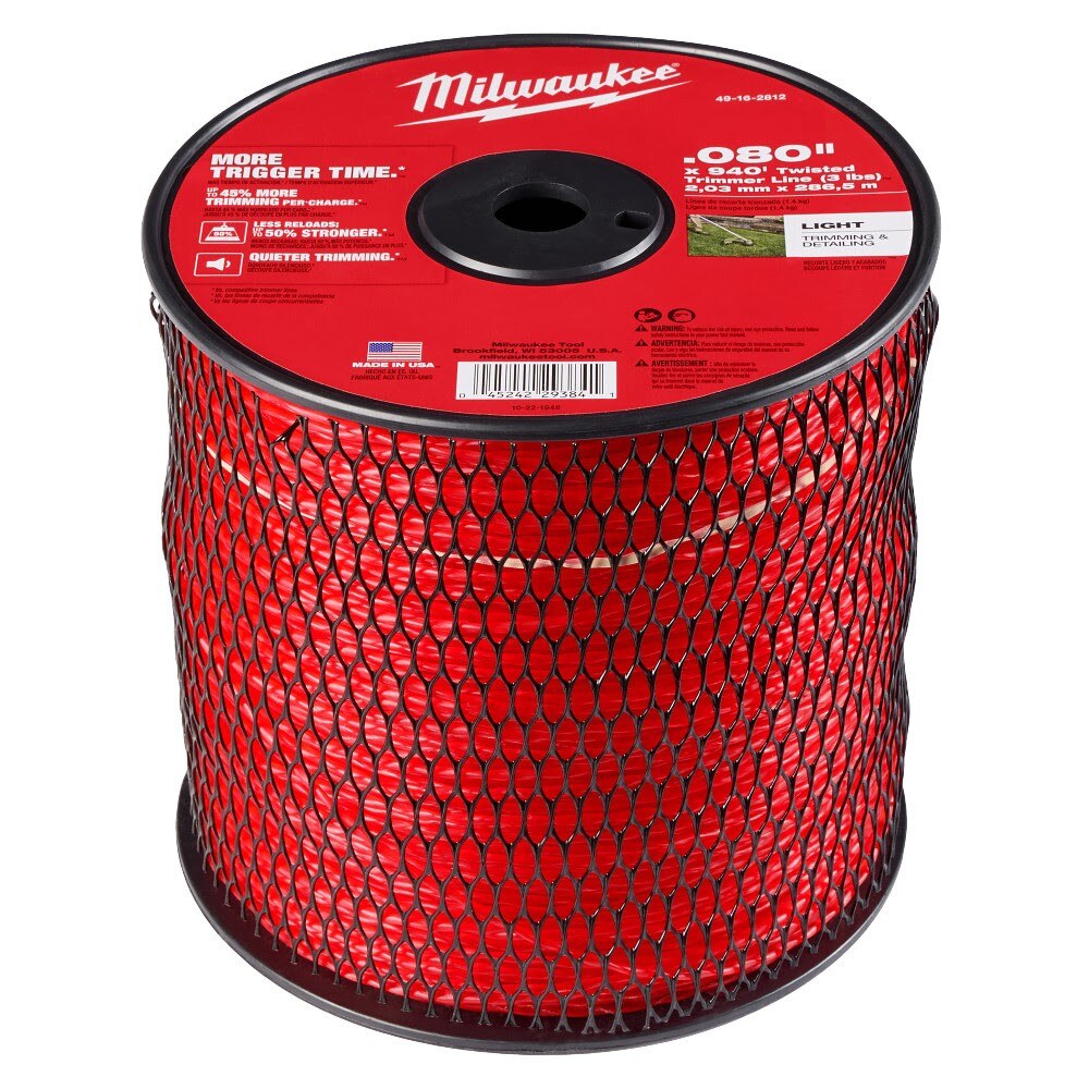 Milwaukee 49-16-2812 Milwaukee .080" x 940' (3 lbs.) Twisted Trimmer Line