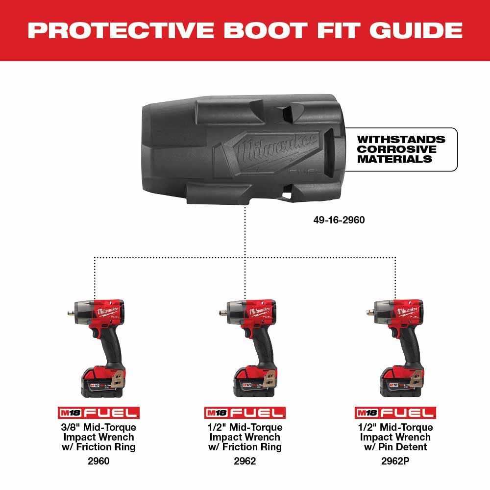 Milwaukee 49-16-2960 "M18 FUEL™ Mid-Torque Impact Wrench Protective Boot " - 3