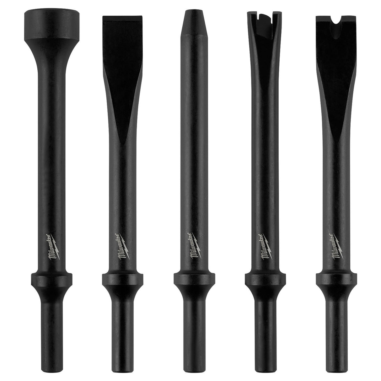 Milwaukee 49-16-3776 0.401" Round Shank Steel Hammer Chisel Bit Set (5 Piece)