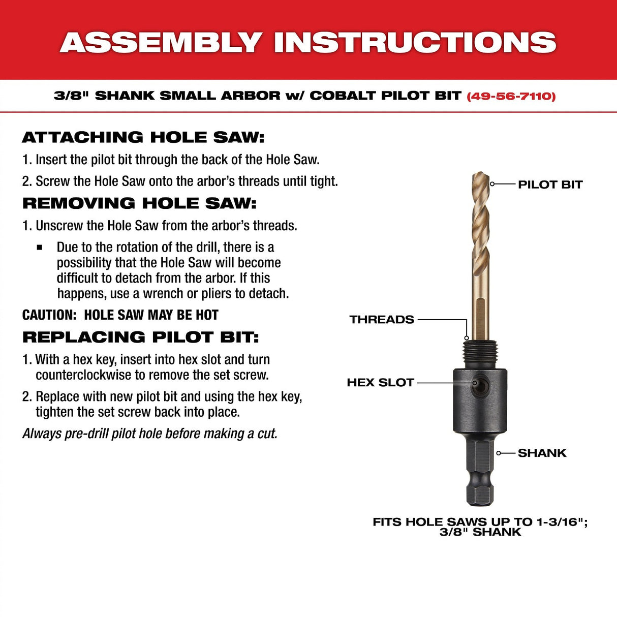 Milwaukee 49-22-4009 HOLE DOZER™ Large Diameter Hole Saw Kit - 9PC - 7