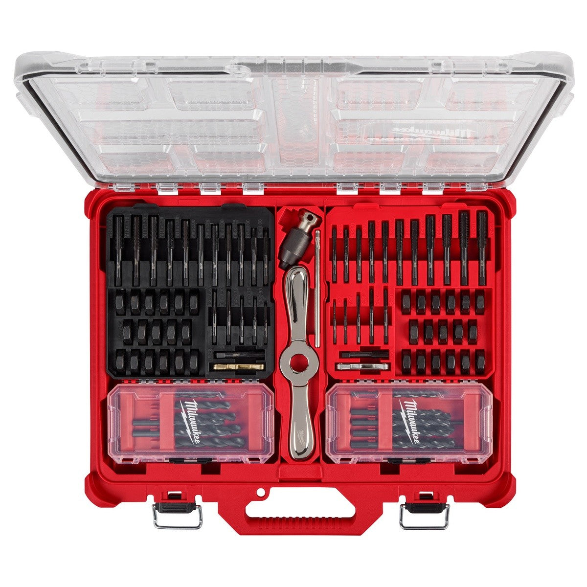 Milwaukee 49-22-5614 SAE and Metric Tap and Die PACKOUT Set with HEX-LOK 2-in-1 Handle (107 Piece)