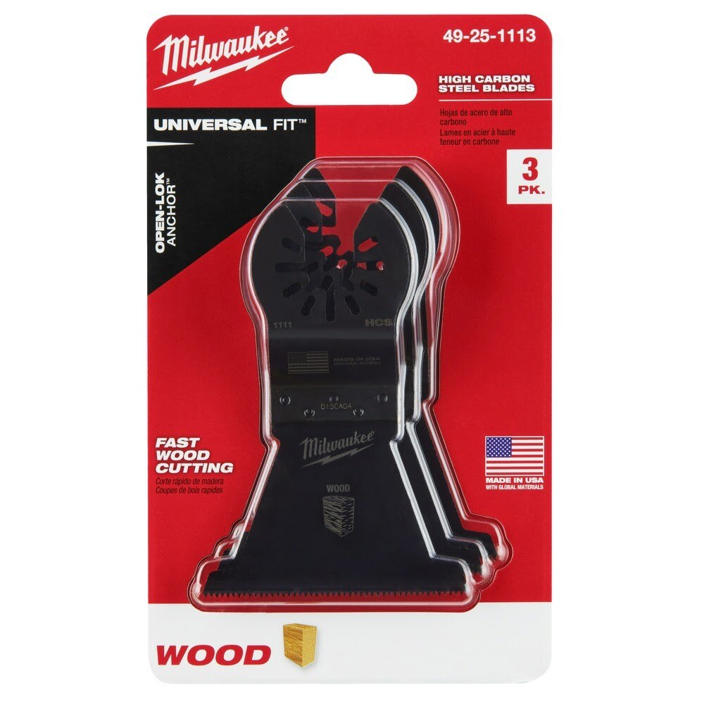 Milwaukee 49-25-1113 Milwaukee® OPEN-LOK™ 2-1/2" HCS WOOD BLADES 3PK - 11