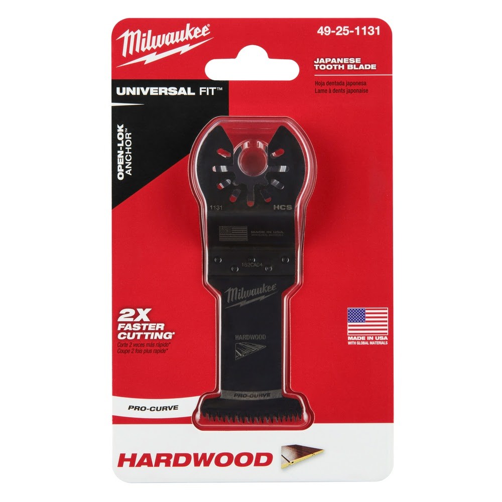Milwaukee 49-25-1131 Milwaukee® OPEN-LOK™ 1-3/8" HCS JAPANESE TOOTH PRO-CURVE™ HARDWOOD BLADE 1PK - 9