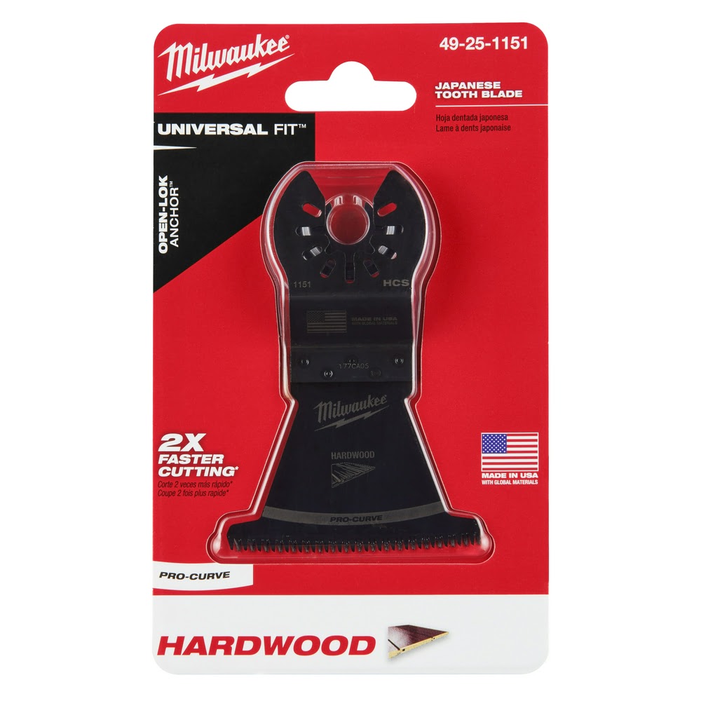 Milwaukee 49-25-1151 Milwaukee® OPEN-LOK™ 2-1/2" HCS JAPANESE TOOTH PRO-CURVE™ HARDWOOD BLADE 1PK - 12
