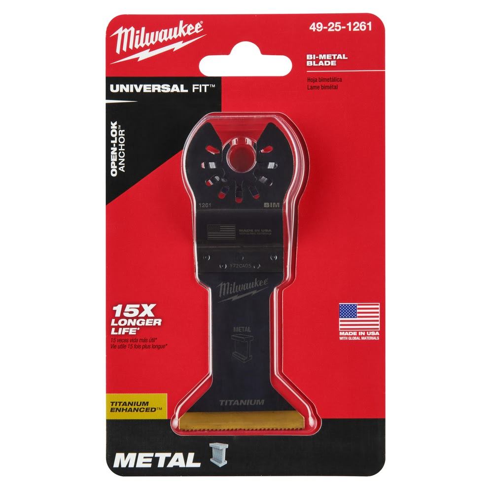Milwaukee 49-25-1261 Milwaukee® OPEN-LOK™ 1-3/4" TITANIUM ENHANCED BI-METAL METAL BLADE 1PK - 13