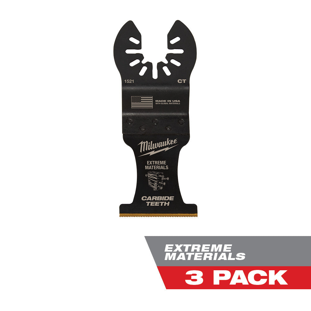Milwaukee 49-25-1523 Milwaukee® OPEN-LOK™ 1-3/8" TITANIUM ENHANCED CARBIDE TEETH MULTI-MATERIAL BLADE 3PK