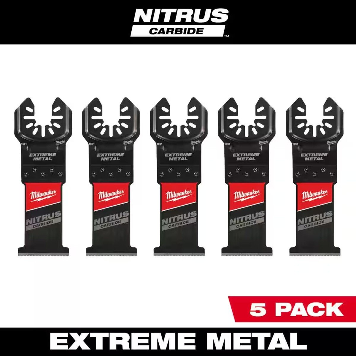 Milwaukee 49-25-1566 Nitrus Carbide OPEN-LOK Flush Cut Oscillating Multi-Tool Blades 1 3/8" x 0.042" (5 Pack) - 2