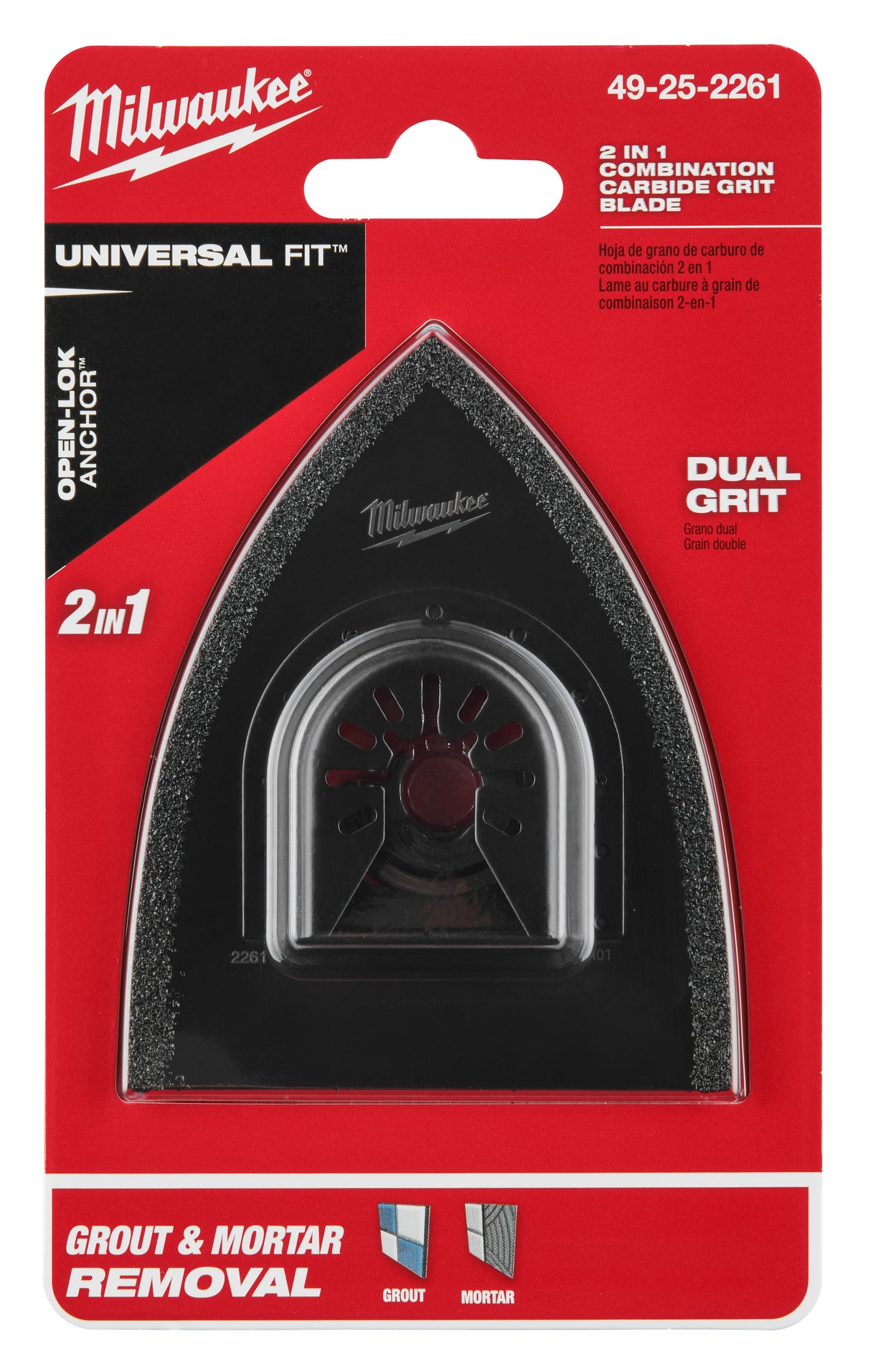Milwaukee 49-25-2261 Milwaukee® OPEN-LOK™ 2-IN-1 HYBRID CARBIDE GRIT BLADE 1PK - 4
