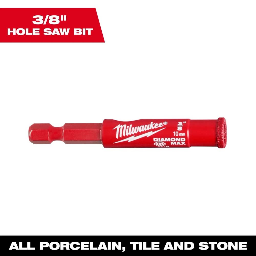 Milwaukee 49-56-0509 3/8" Diamond Hole Saw for Tile, Stone, and Glass - 3