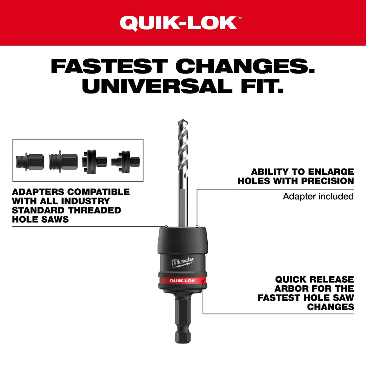 Milwaukee 49-56-7545 3/8 in. QUIK-LOK Arbor Set (5 Piece) - 3