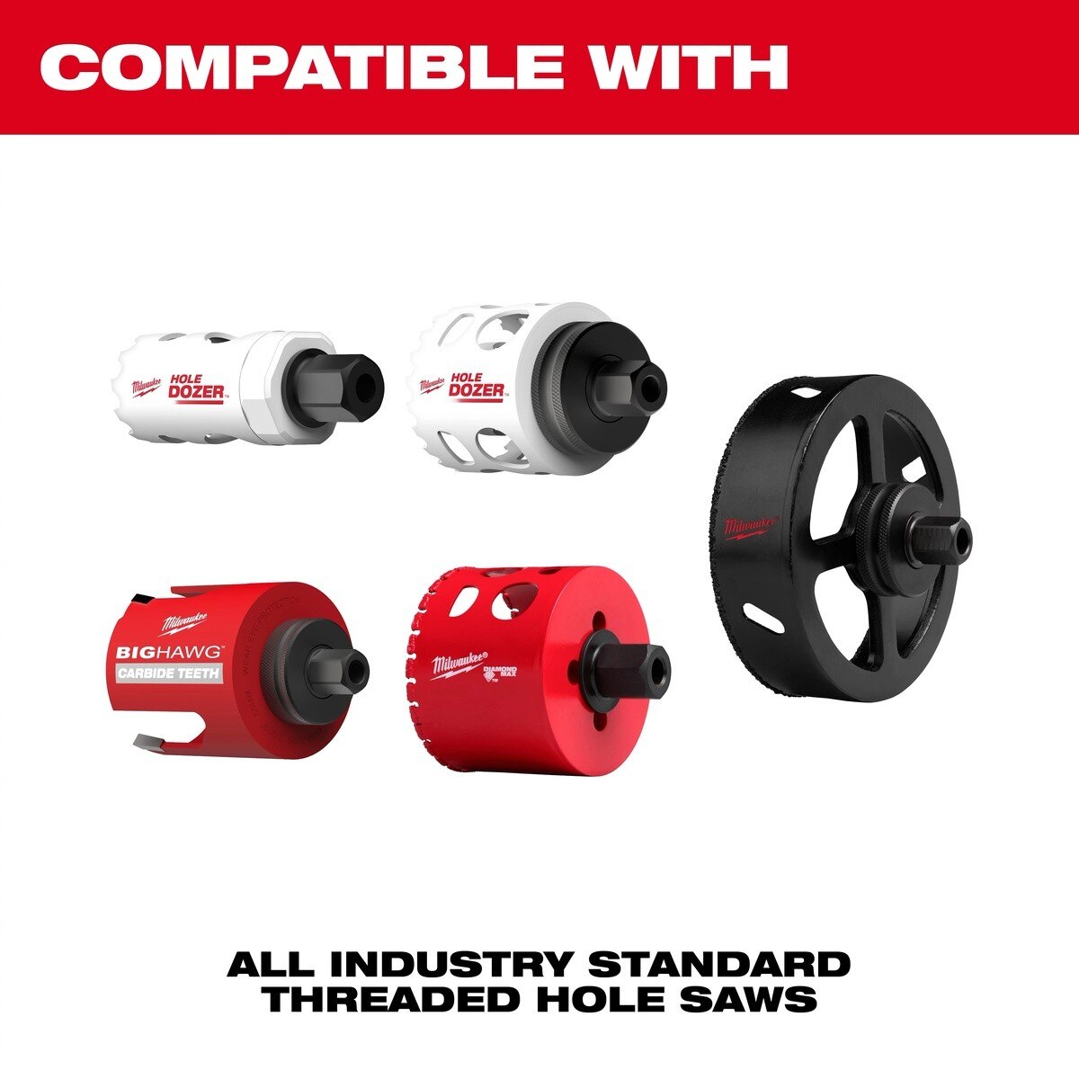Milwaukee 49-56-7576 Hole Enlargement Thread Adapter for QUIK-LOK Hole Saw Arbors - 3