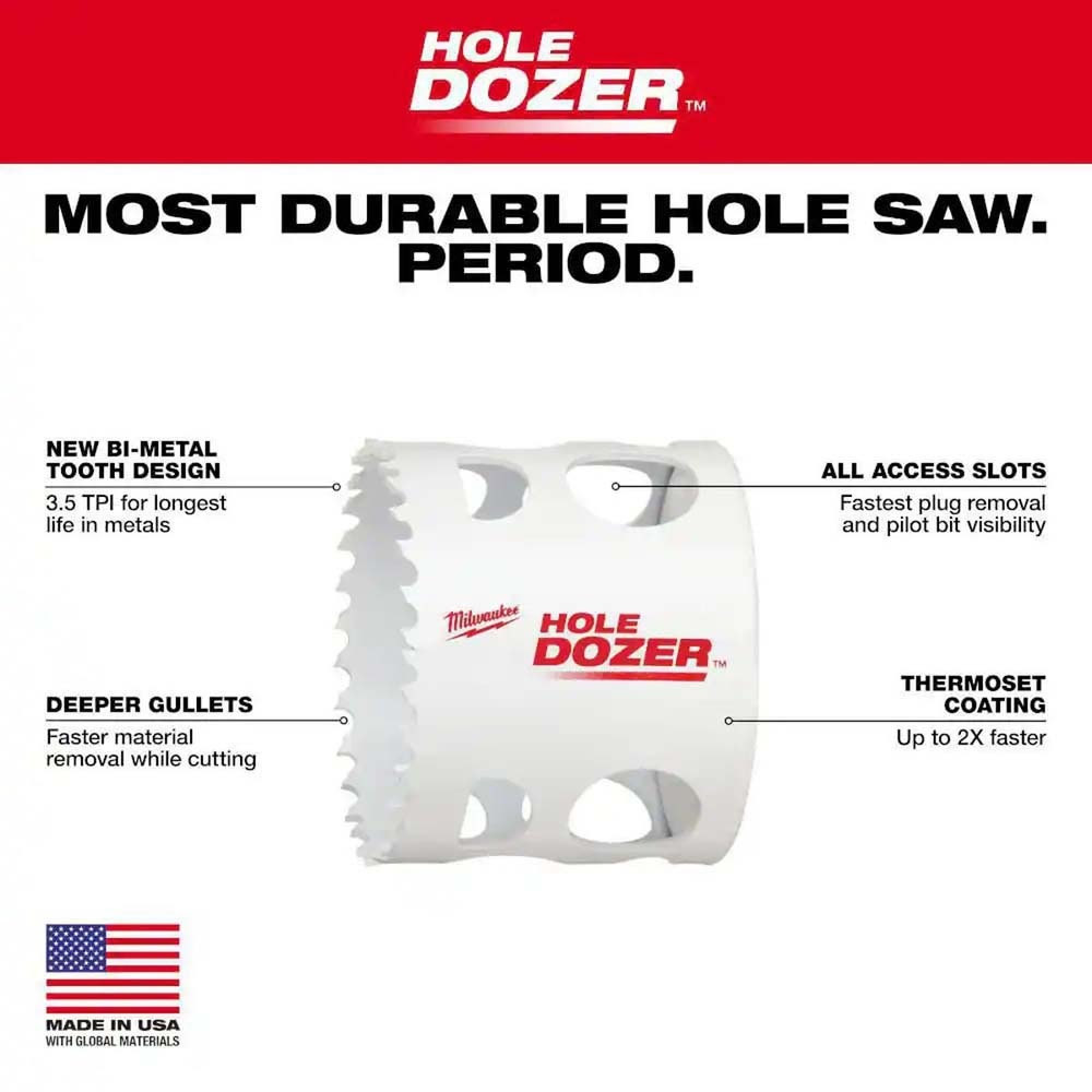 Milwaukee 49-56-9656 6" HOLE DOZER Bi-Metal Hole Saw for Multi-Material Cutting - 2