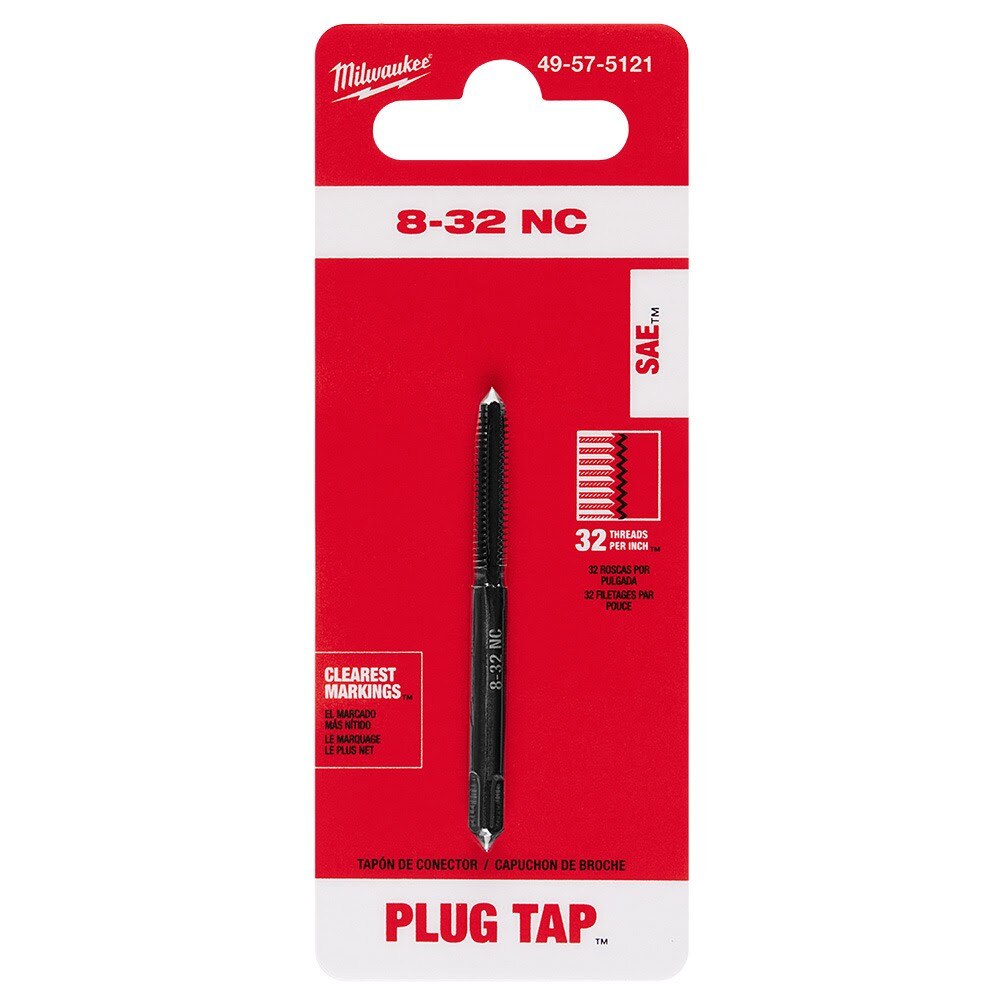 Milwaukee 49-57-5121 8-32 NC Straight Flute Plug Tap - 12