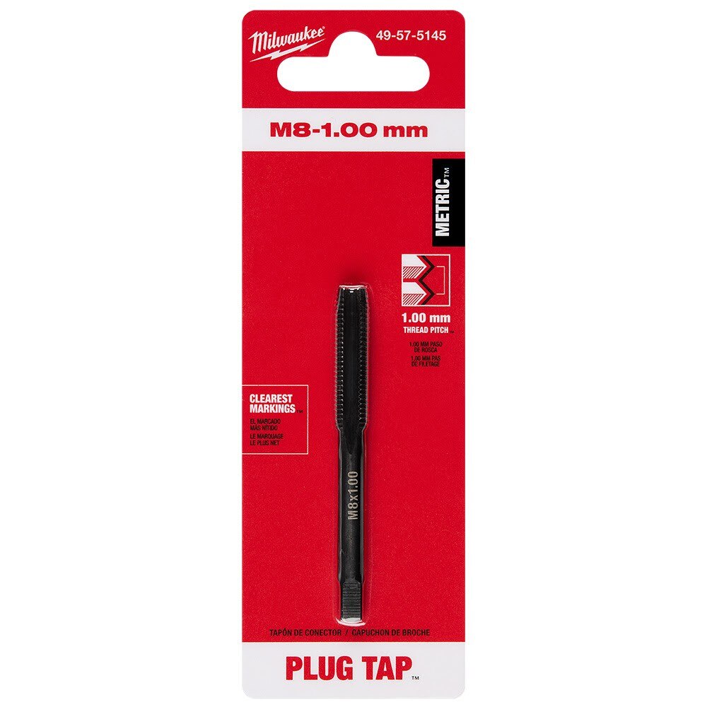 Milwaukee 49-57-5145 M8-1.00 mm Straight Flute Plug Tap - 12