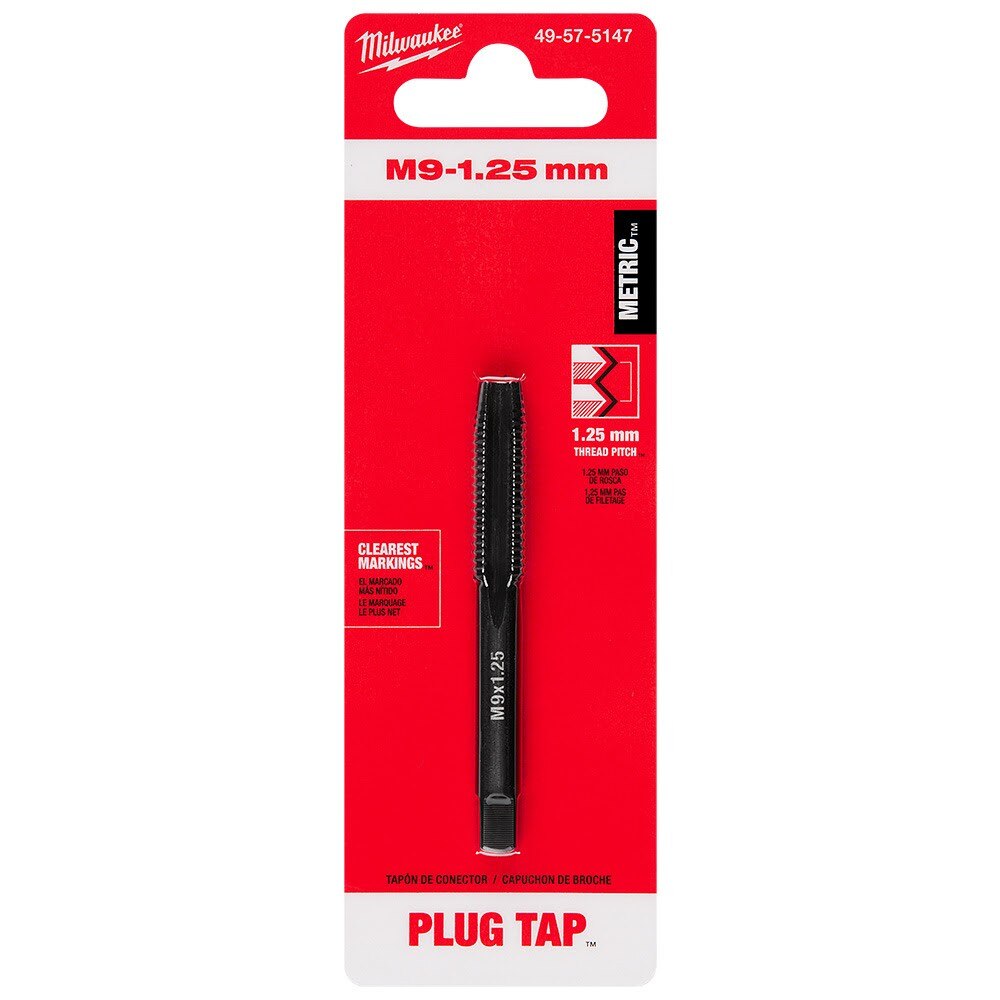 Milwaukee 49-57-5147 M9-1.25 mm Straight Flute Plug Tap - 12