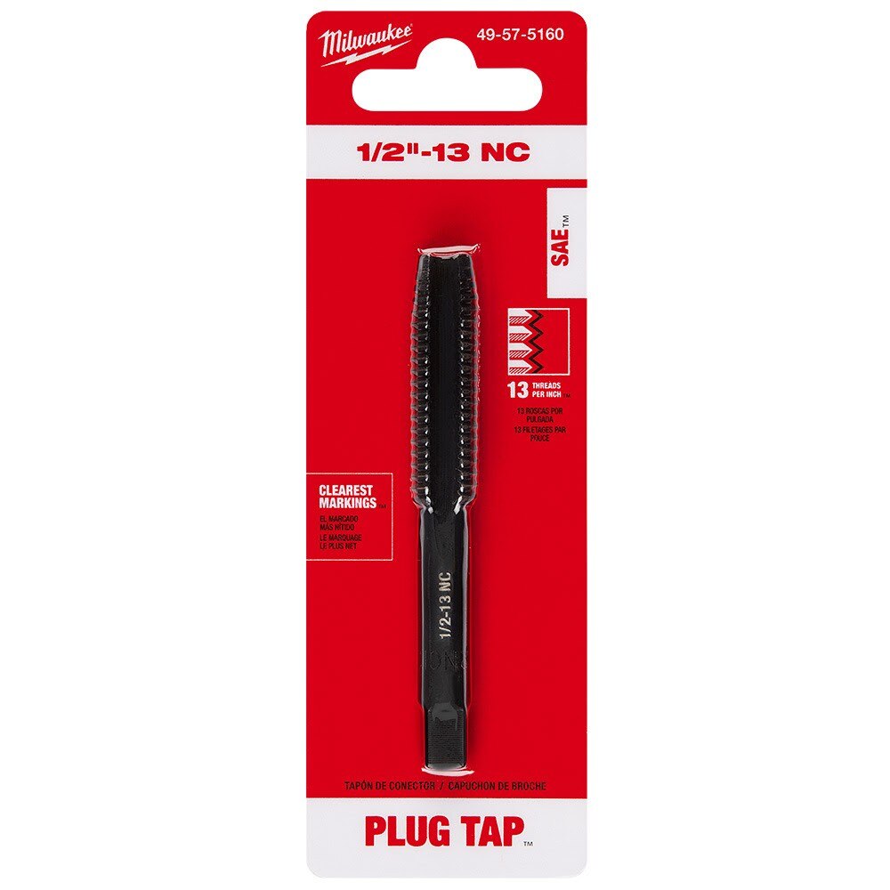 Milwaukee 49-57-5160 1/2"-13 NC Straight Flute Plug Tap - 12