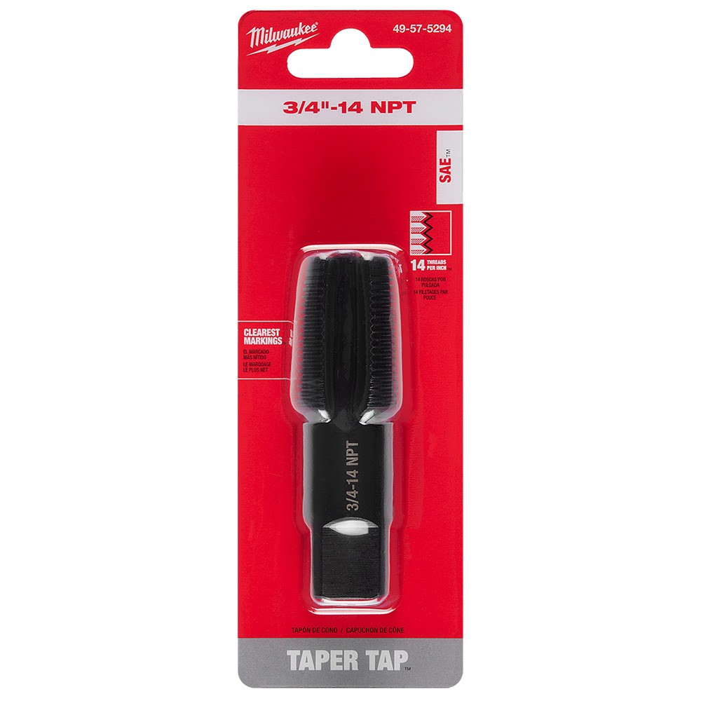 Milwaukee 49-57-5294 3/4"-14 NPT Straight Flute Taper Tap - 9
