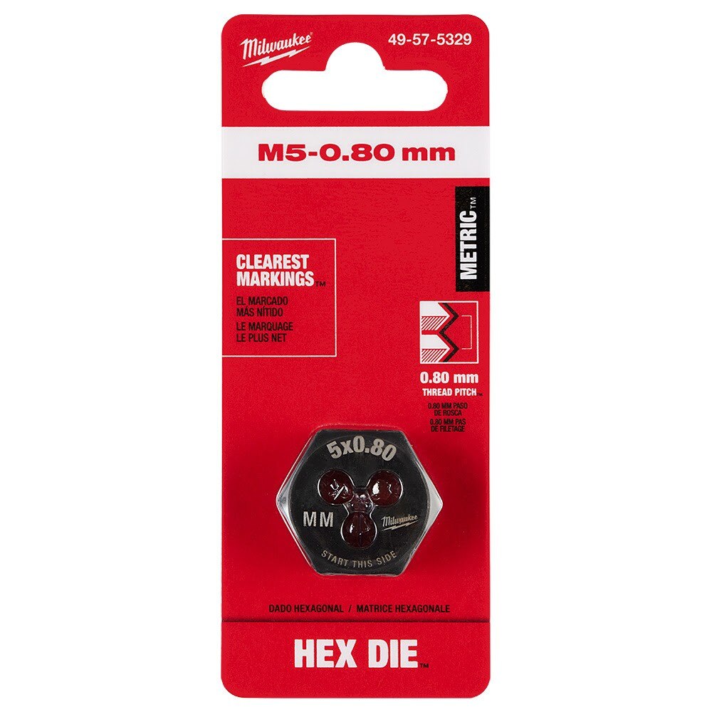 Milwaukee 49-57-5329 M5-0.80 mm 1-Inch Hex Threading Die - 11