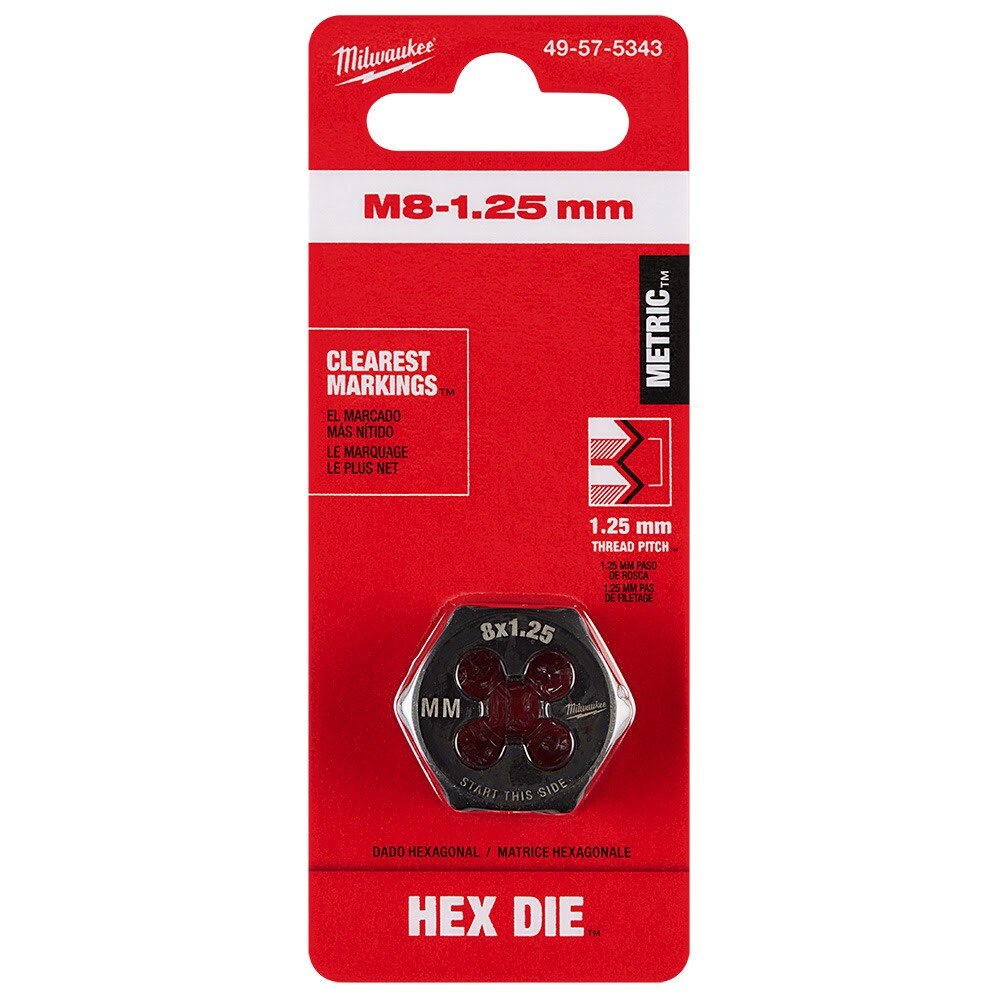 Milwaukee 49-57-5343 M8-1.25 mm 1-Inch Hex Threading Die - 11