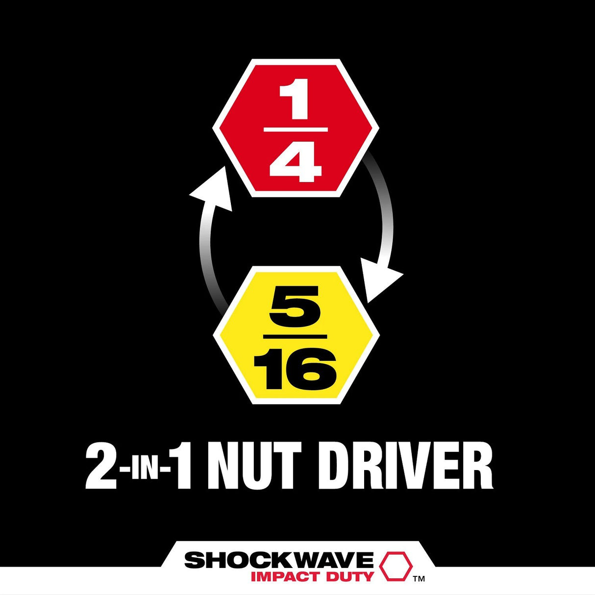Milwaukee 49-66-4745 SHOCKWAVE Impact Duty 1/4 and 5/16 x 6 QUIK-CLEAR 2-in-1 Magnetic Nut Driver - 2