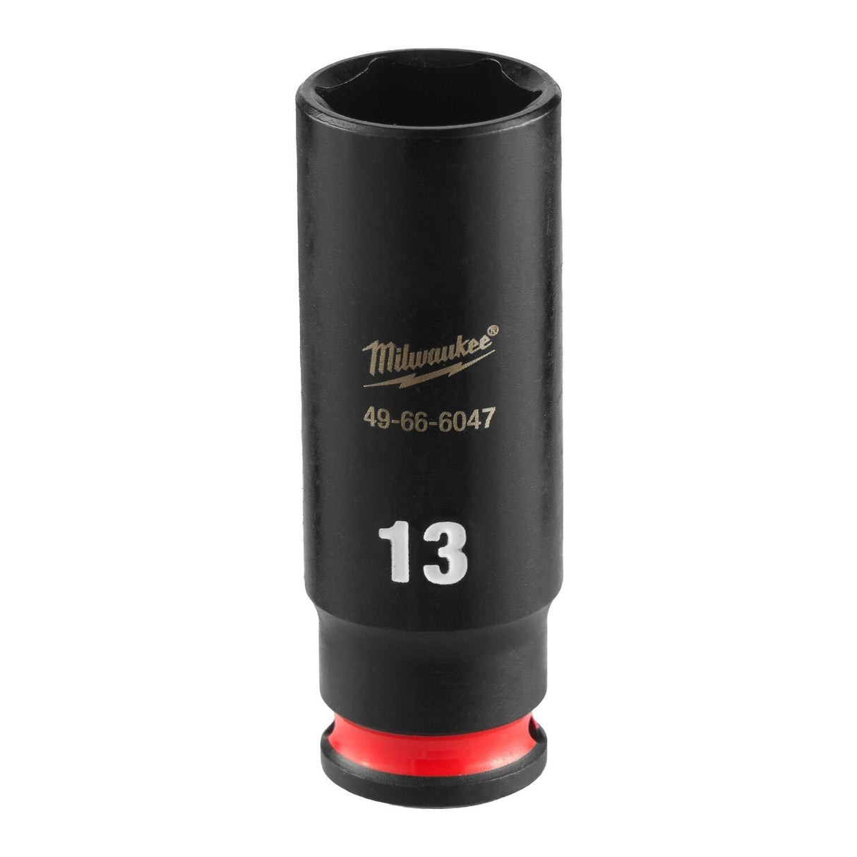Milwaukee 49-66-6047 SHOCKWAVE 1/4" Drive 13 mm Deep 6 Point Impact Socket