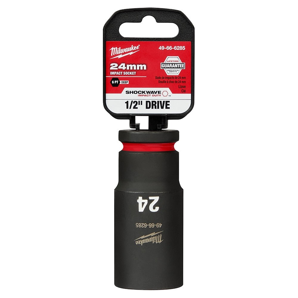 Milwaukee 49-66-6285 SHOCKWAVE Impact Duty™ 1/2"Drive 24MM Deep 6 Point Socket - 2
